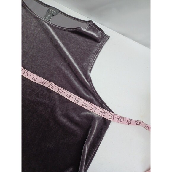 Chico's Travelers Collection Velvet Tank Top Sz 3 (L) Brown Sleeveless - Picture 5 of 9